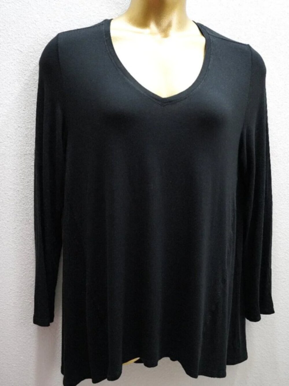 Soft Surroundings Modal Black Tunic Essential Relaxed Fit Top size L